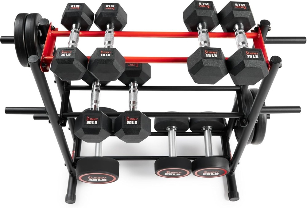 Efficient 3-Tier Weight Rack for Strength Training Equipment Organization