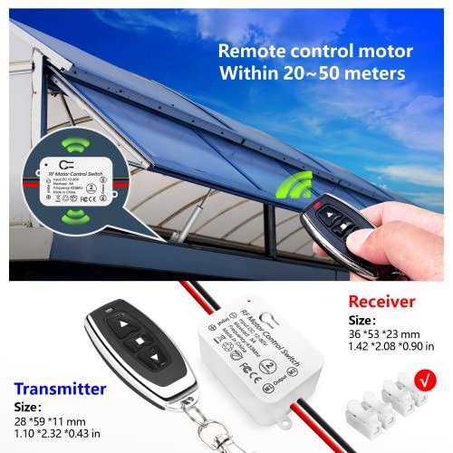 Wireless DC Motor Remote Control Switch, DC 12V~80V 5A Relay Receiver