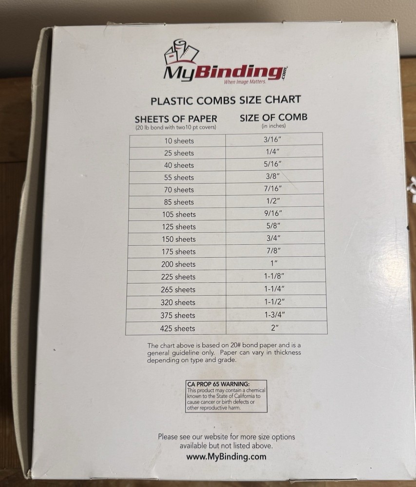 Large Lot Of Binding Material- Plastic Binding Combs, Covers Various Sizes