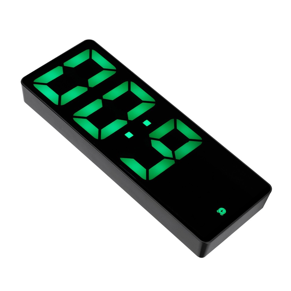 Electronic Clock LED Digital Mirror Alarm Clocks Battery PlugIn DualUse 0712