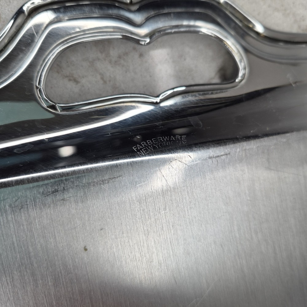 Farberware Stainless Chrome Scalloped Serving Tray Buffet Dinner Server 16”