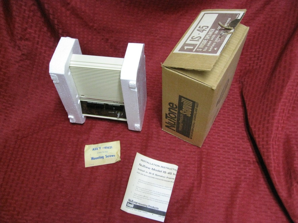 NuTone IS-45 Inside 5" intercom Speaker New In Box but Missing Volume Knob