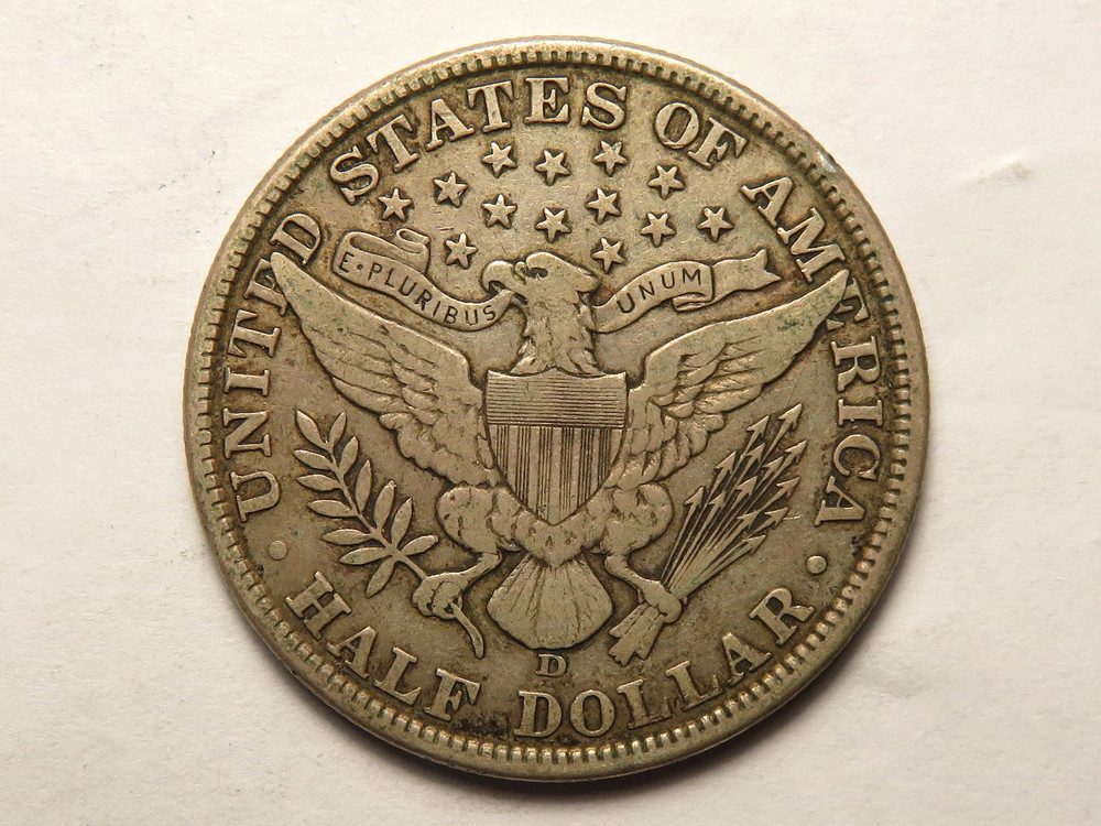 1908-D Barber Half, VF+, Original Surfaces