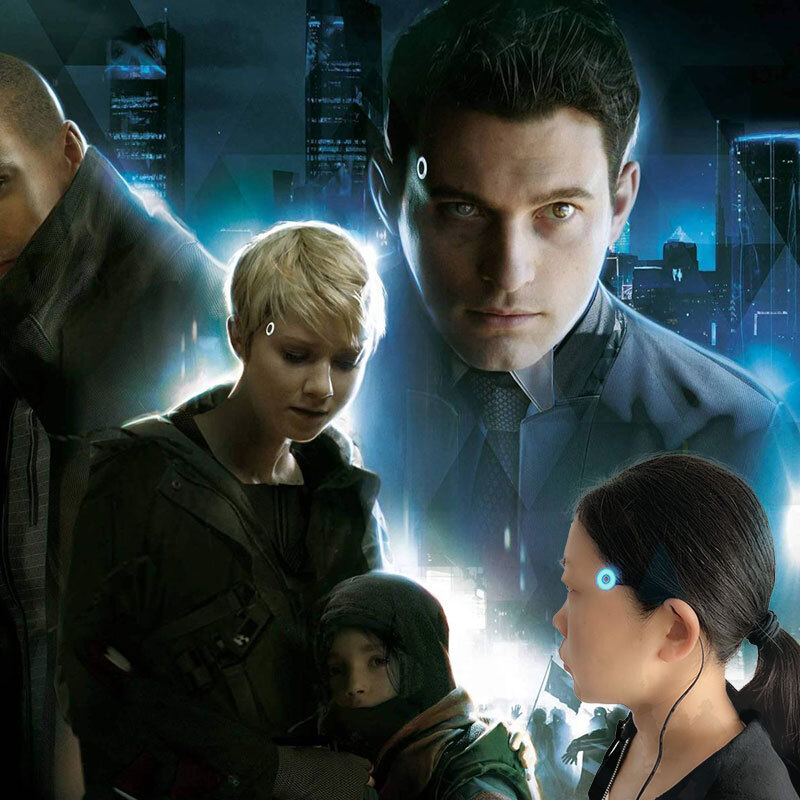 Detroit Become Human Cosplay Connor Temple LED Light Kara Circle Head Glow Props