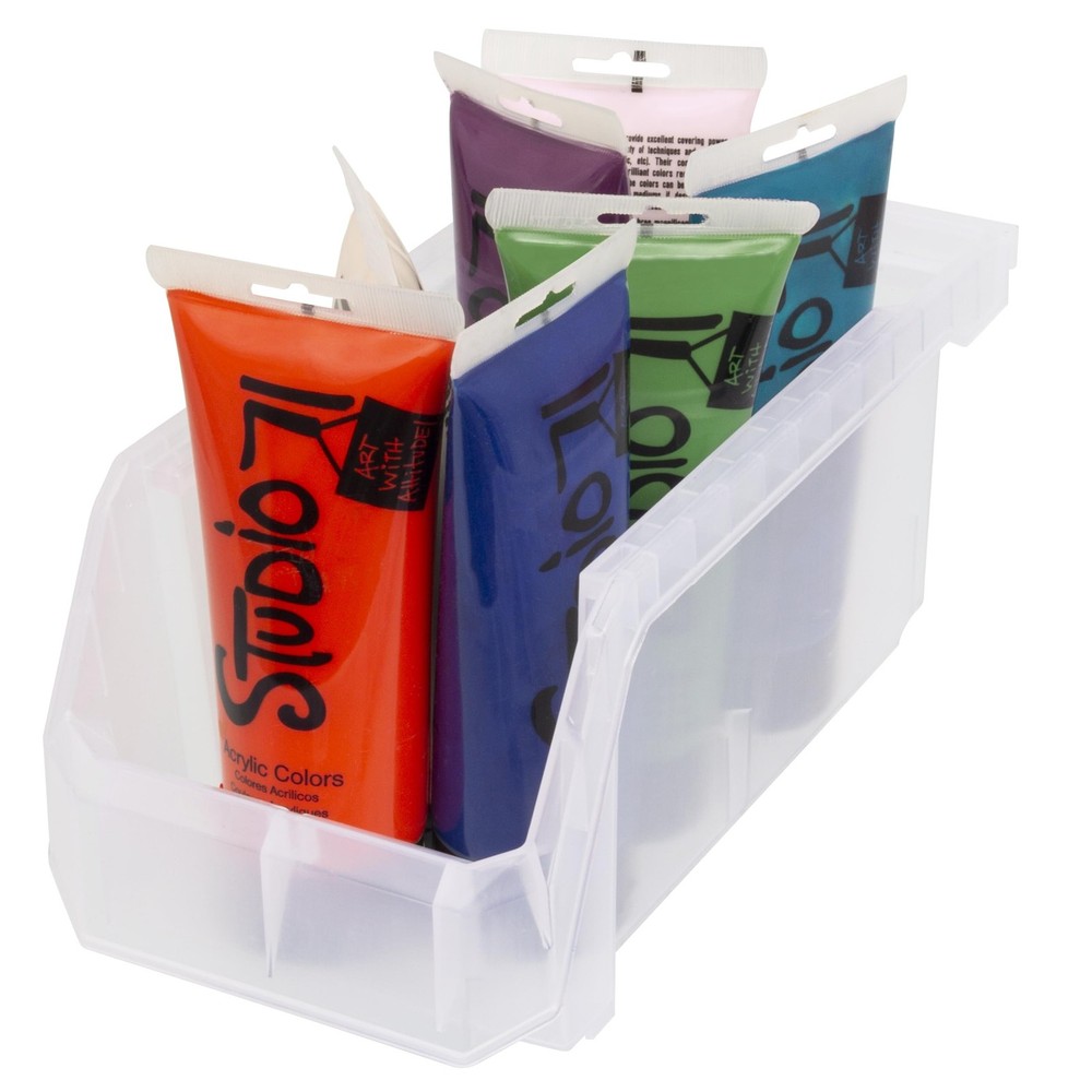ReadySpace Medium Plastic Storage Bins, Stackable Organizer Containers for Cl...