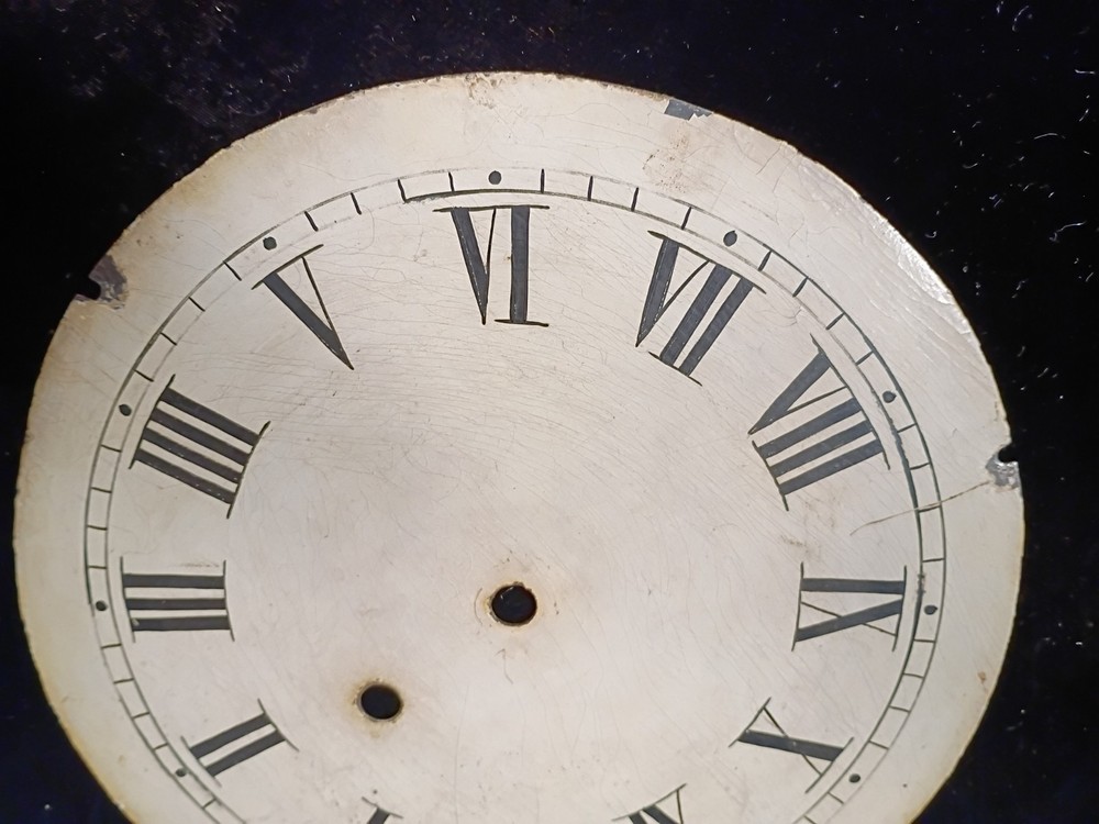 antique weight driven banjo clock sheet iron clock dial