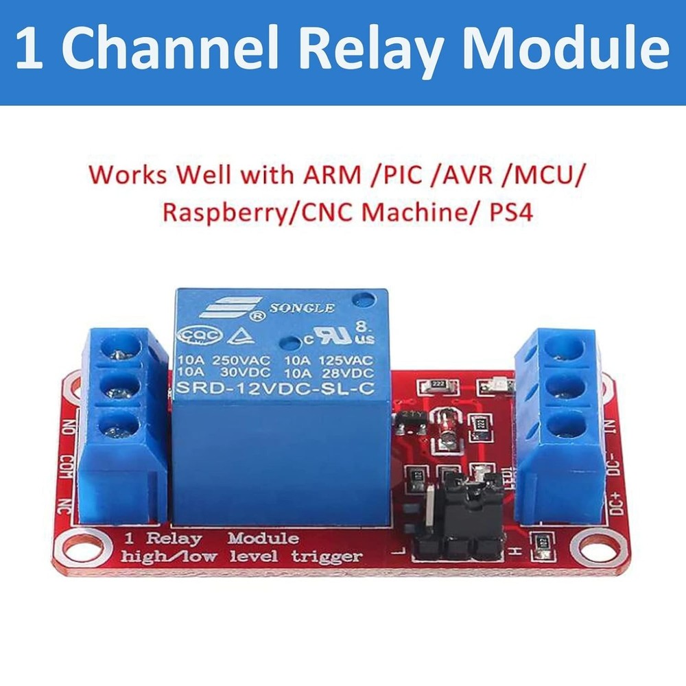 10Pcs Relay Module DC 12V Relay Board 1 Channel with Optocoupler Isolation Suppo