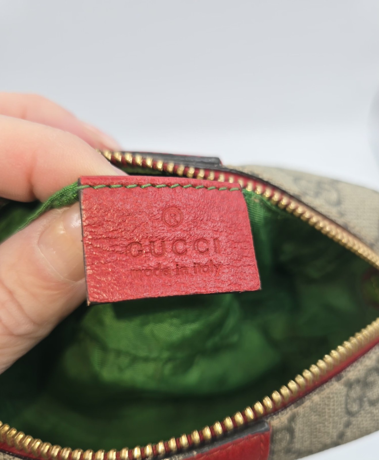 Authentic! Gucci Ophidia Cosmetic Pouch GG Coated Canvas Small