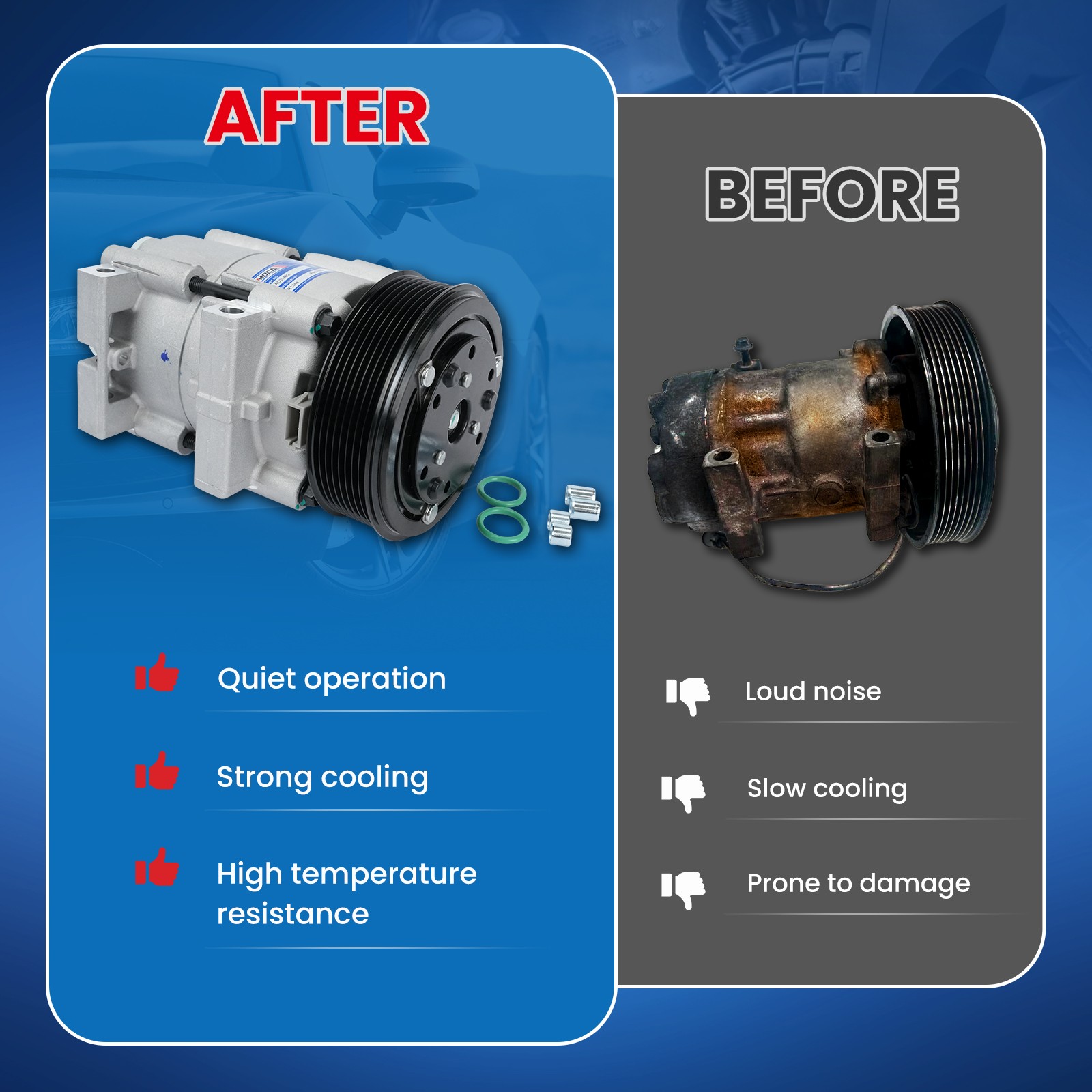 A/C Compressor for Ford F-250 F-350 F-450 F-550 Super Duty 7.3L Mercury Cougar