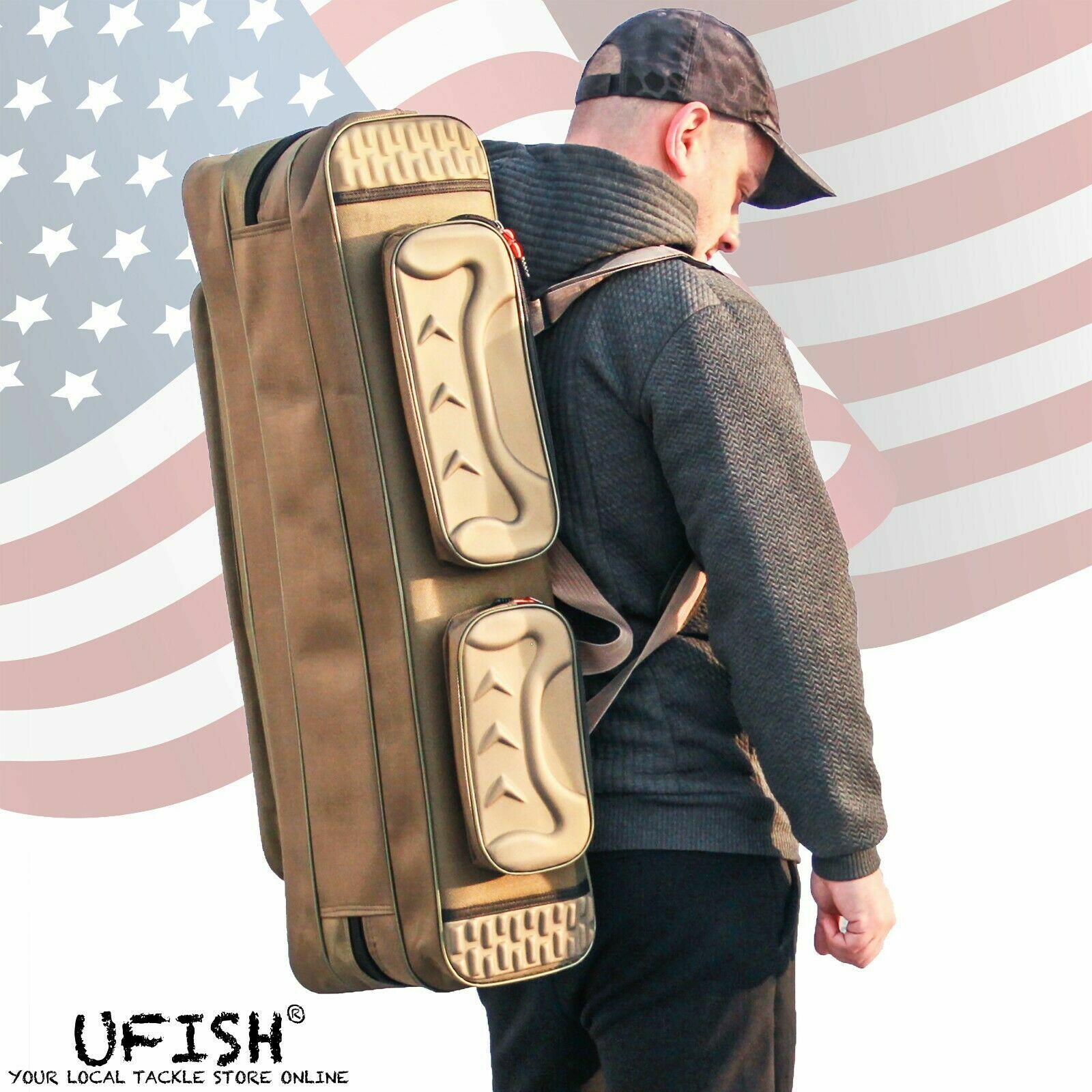 UFISH -  Fishing Rod Bag , Pole Travel Case with Tackle Storage , Ice fishing