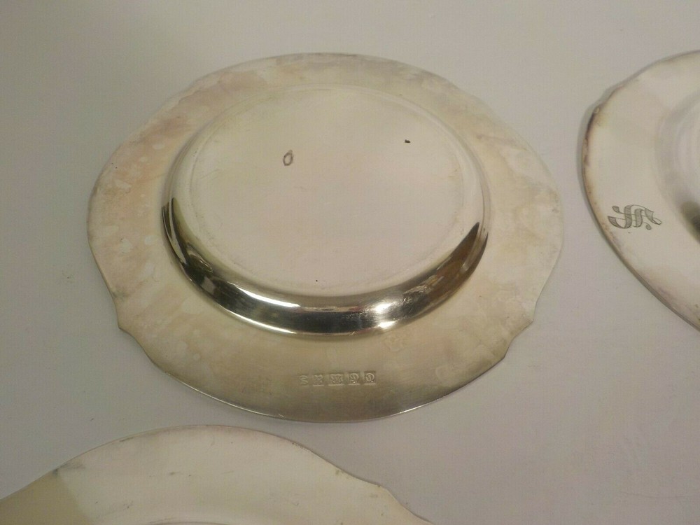 Set/4 E. G. Webster Silver Plate Embossed 6.5" Dessert Plates (#1)