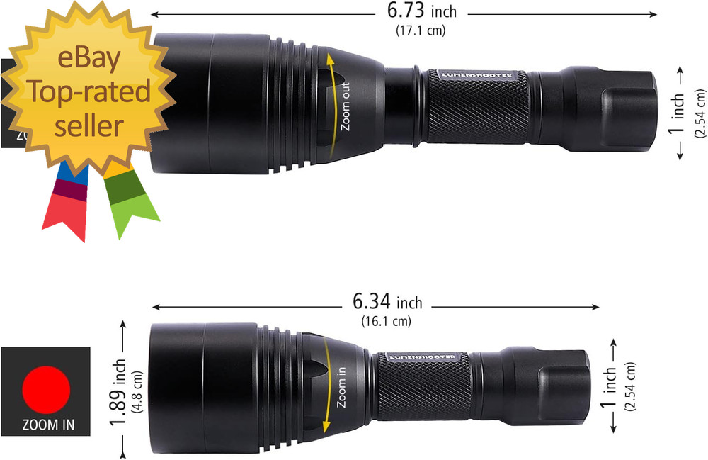 A8Plus Long Range Zoomable Hunting Flashlight Spotlight Kit, Green Red White