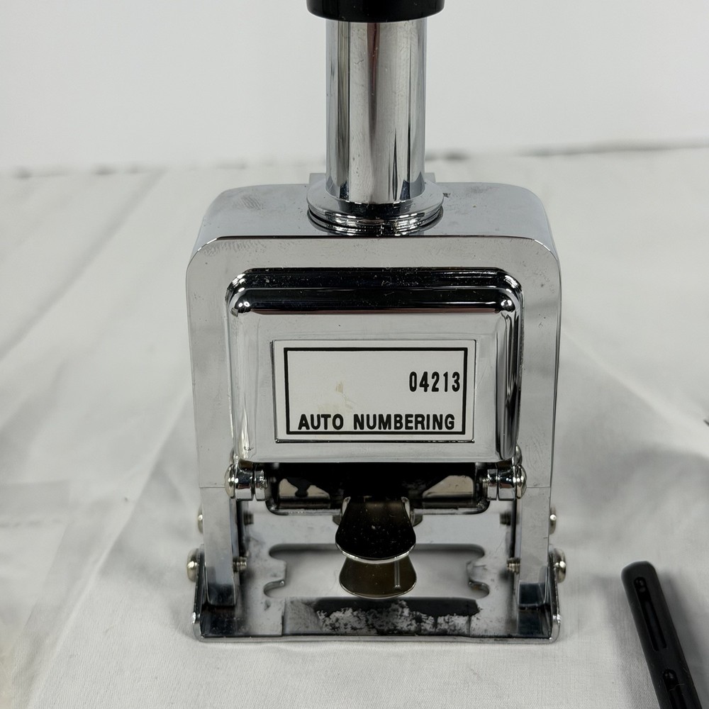 Vintage Rogers Automatic Numbering Machine Self Inking Original Box