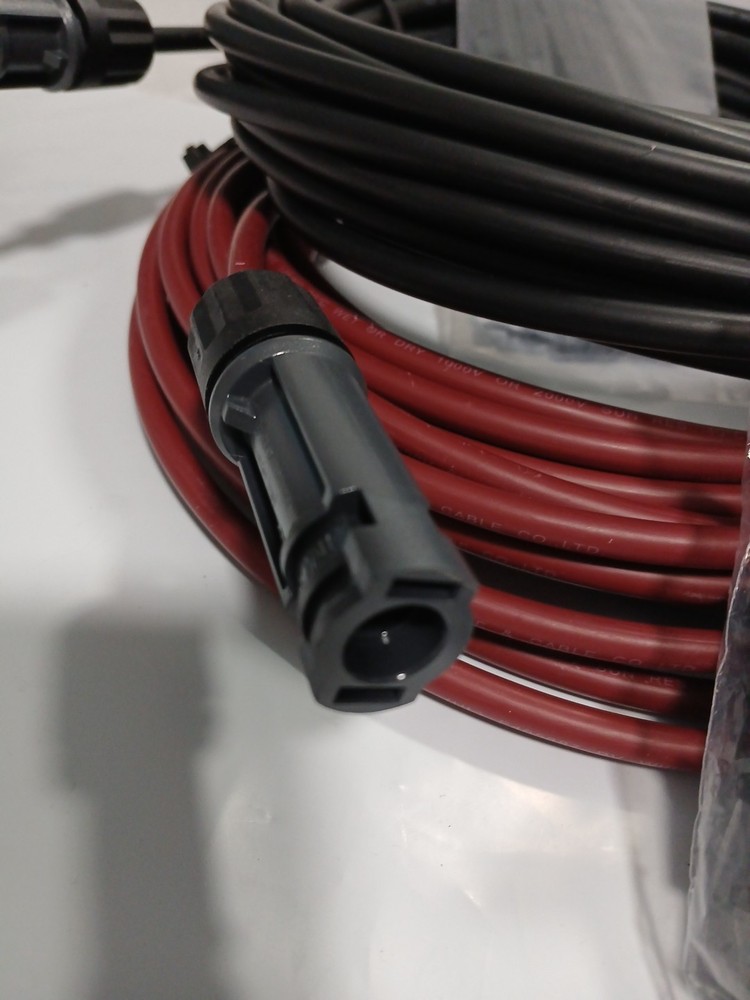 1 Pair 40ft 12AWG Black+Red Solar Panel Extension Cable Wire Connector