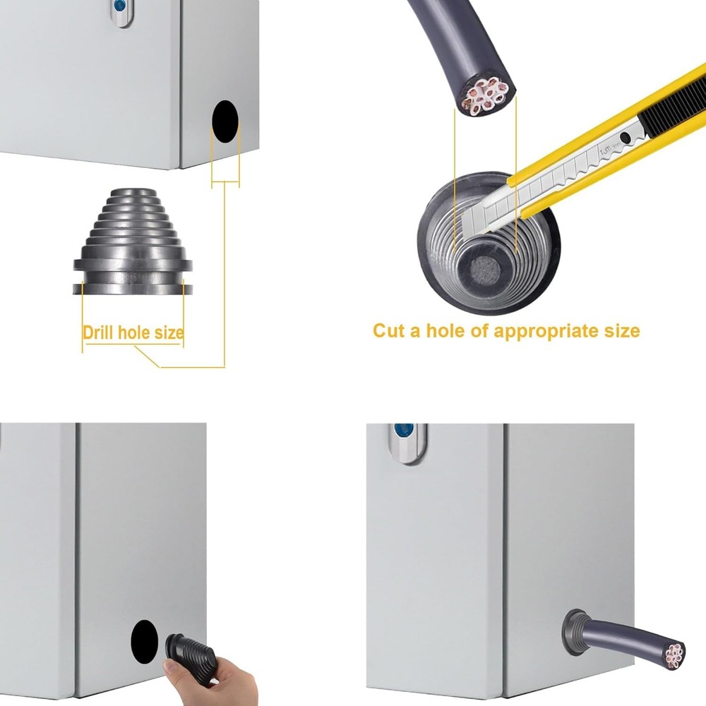 28pc Rubber Grommets Wire Closed Firewall Solid Closed Hole Plug Electrical Car