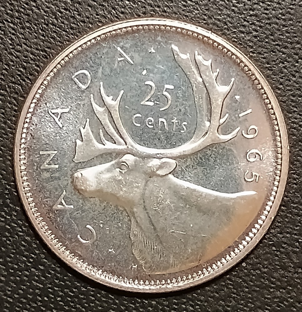 1965 Silver Canada Quarter Proof-like See Description