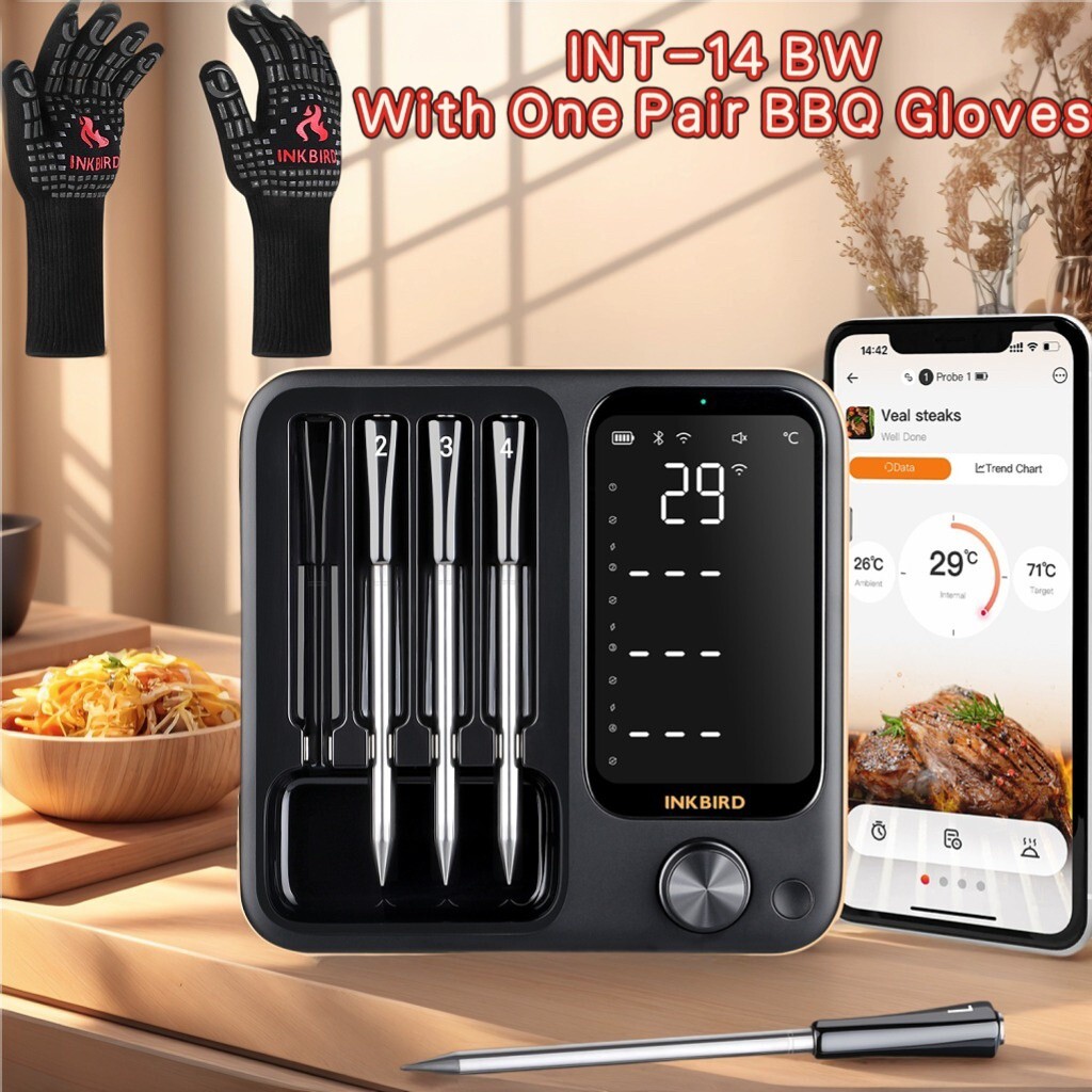 Inkbird Truly Wireless Cooking Meat Thermometer BBQ Gloves Grilling Smoking Oven