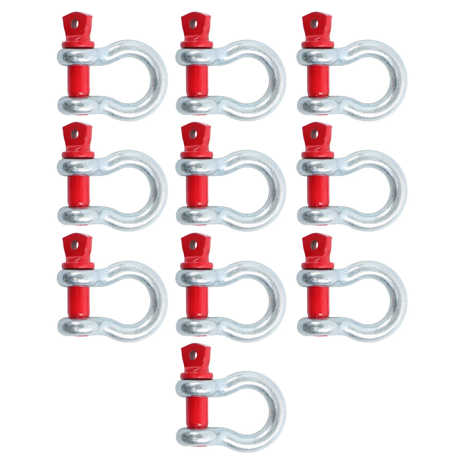 10 Pcs 1/2" Bow-Shaped D Ring Anchor Shackles with Clevis Screw Pin 4400 Lbs WLL