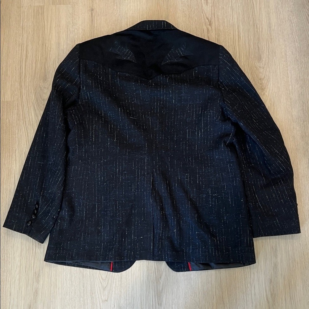 Vintage US Made Grand Entry 44 reg Blue Patterned Blazer