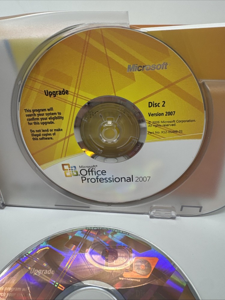 Microsoft Office Professional 2007 Upgrade Complete Windows Software w/Key