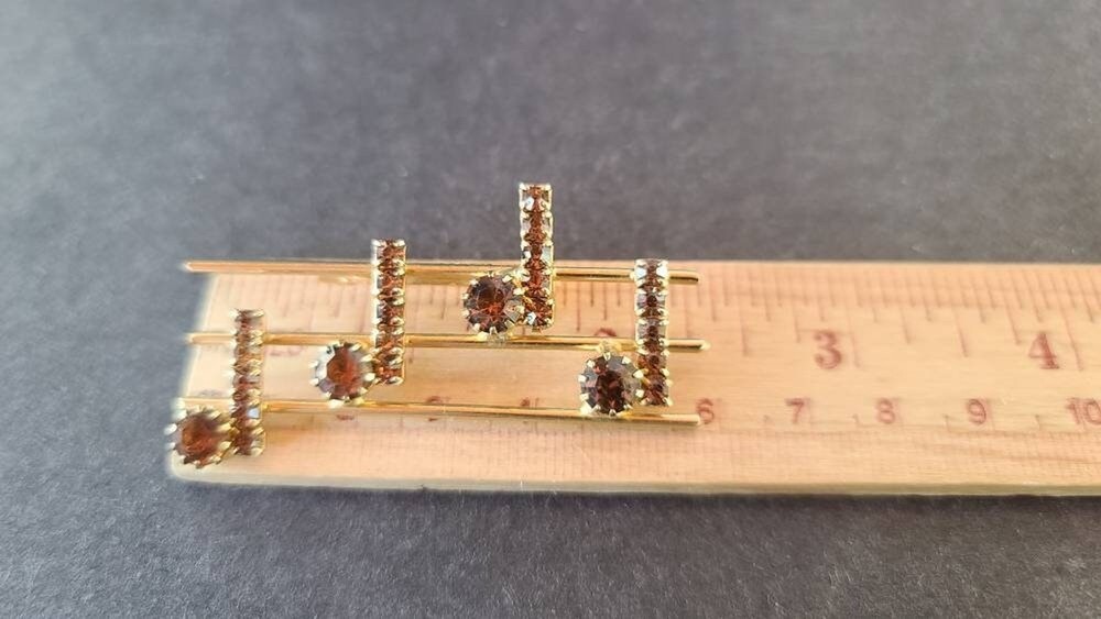 Rhinestone Musical Notes Brooch