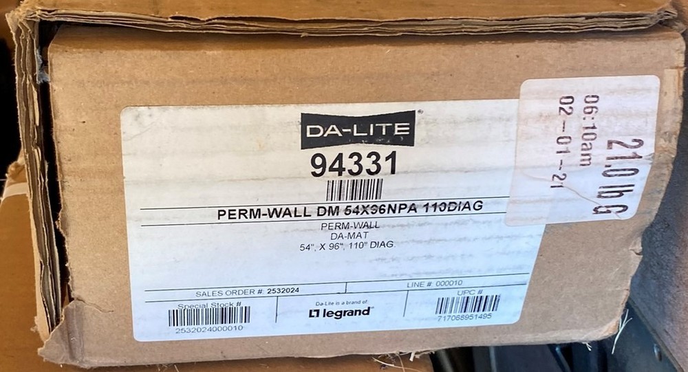 Da-Lite 94331 Fixed Frame Projection Screen 110" diagonal