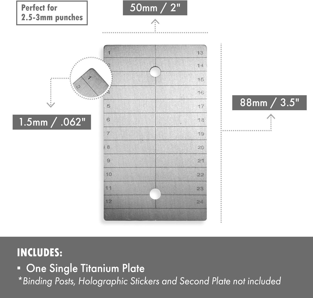 Titanium Crypto Seed Plate - Secure Storage for Bitcoin & Ethereum