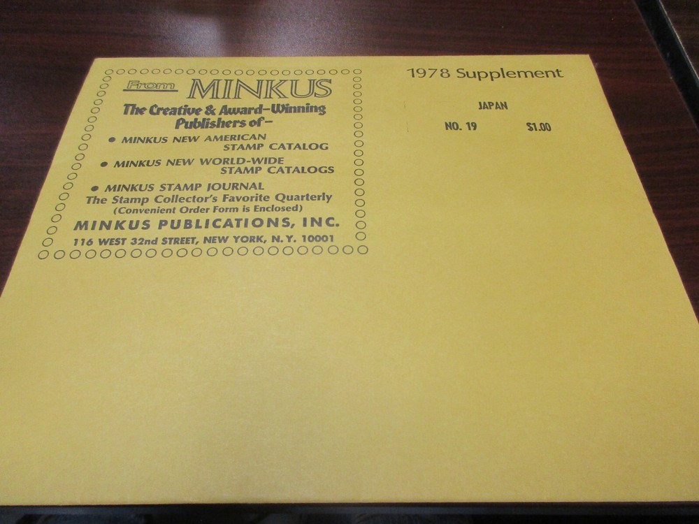 "MINKUS" ALBUM PAGES 1978  SUPPLEMENT  JAPAN  W/FREE SHP.