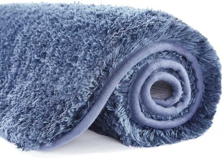 Suchtale Non Slip Bath Mat (16 x 24, Blue) 2' x 1'4" (Rectangular), Blue