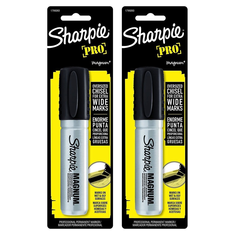 2 Pack 44101 Magnum Permanent Marker Black