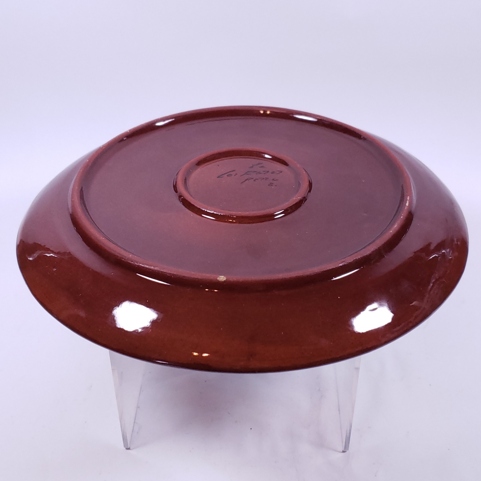 LOS REYES PERU Redware Llama Alpaca Folk Art Pottery Decorative PLATE SET