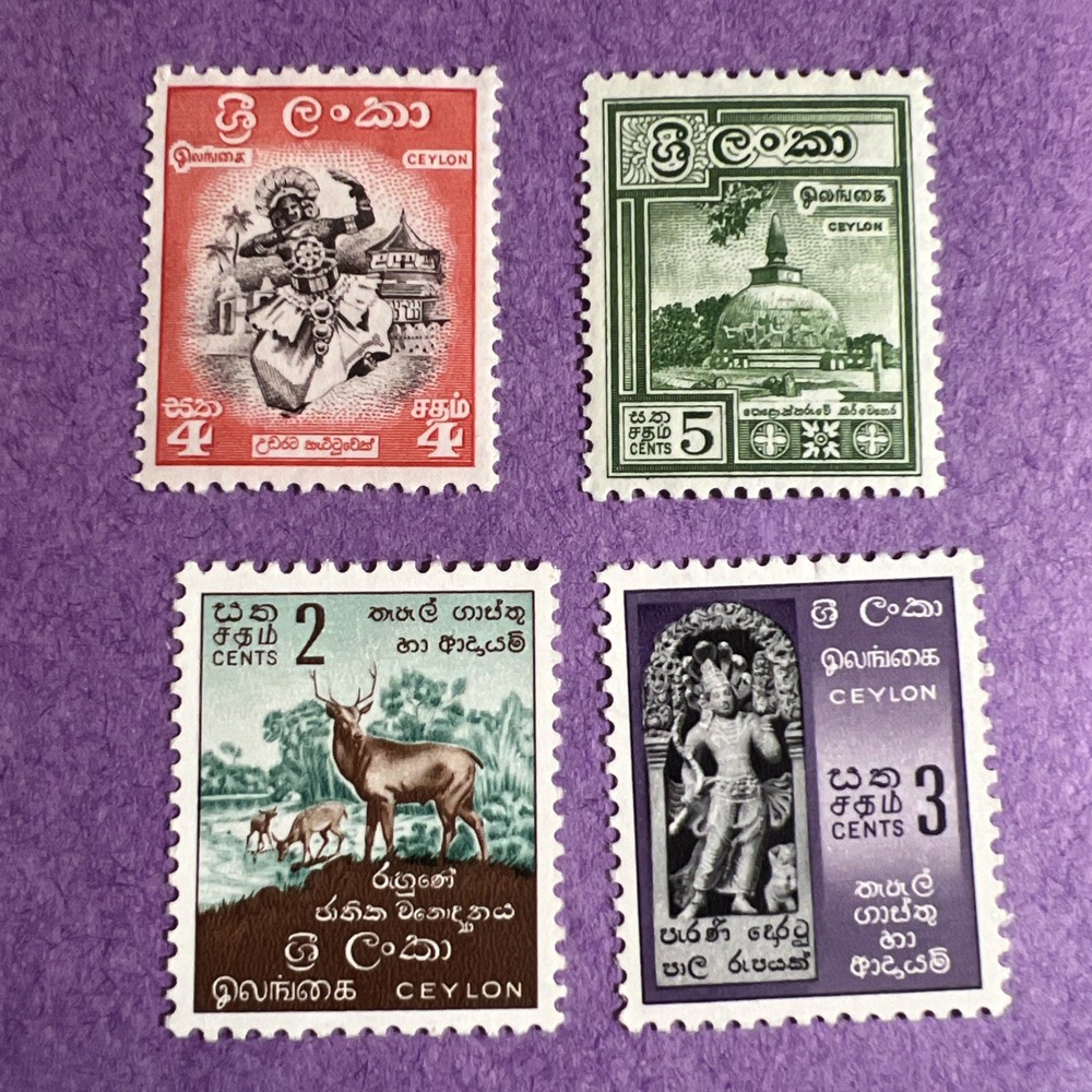 Ceylon 1958 - MH Scott 340-341, 346-347. Partial Set.