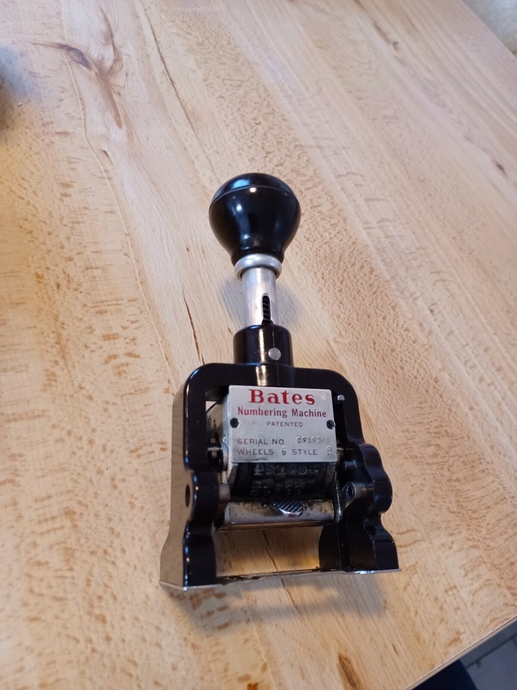Vintage Bates Multiple Movement Numbering Machine Computer box instructions