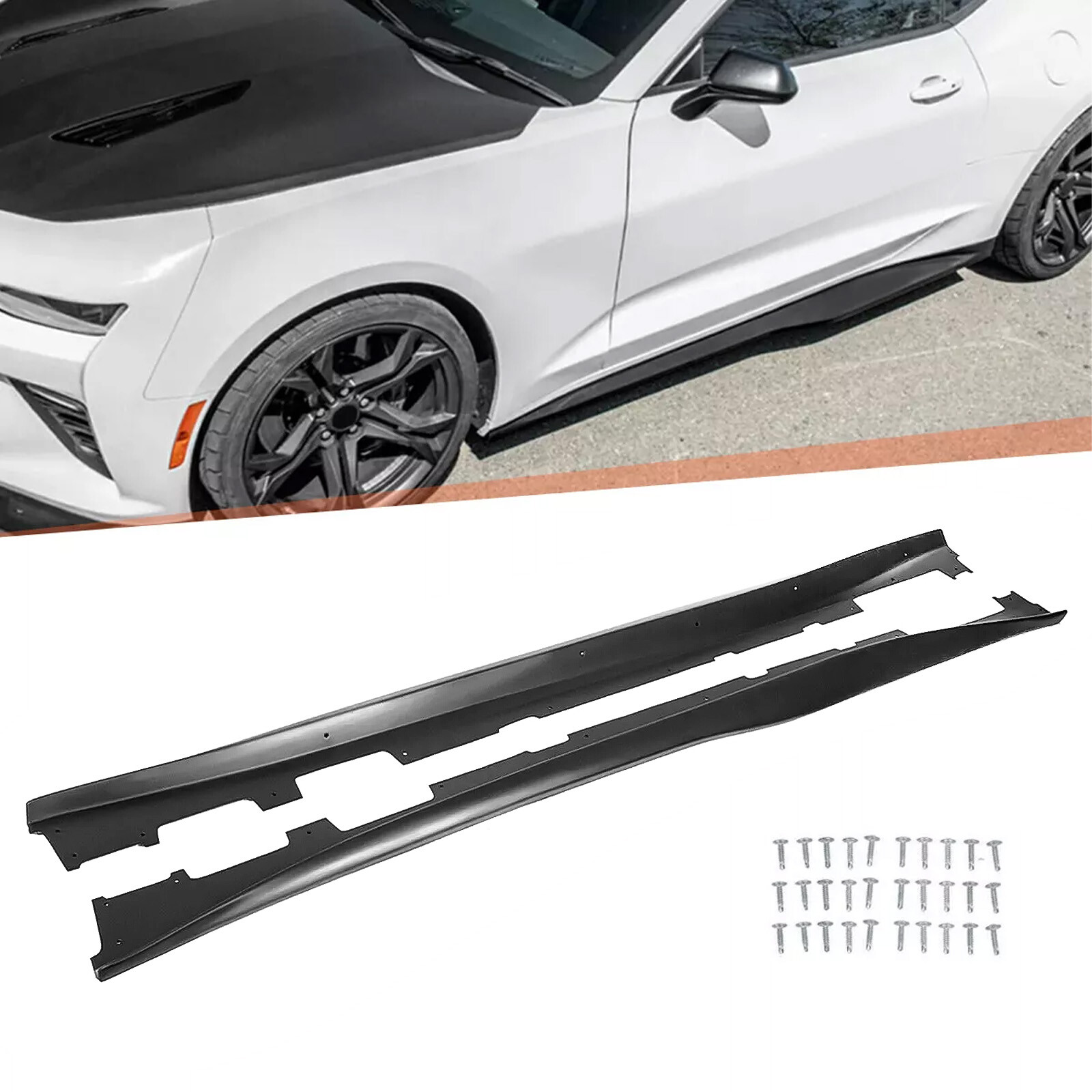 ZL1 Style Side Skirts Extension Rocker Panels For Chevy Camaro RS SS LT LS 16-23