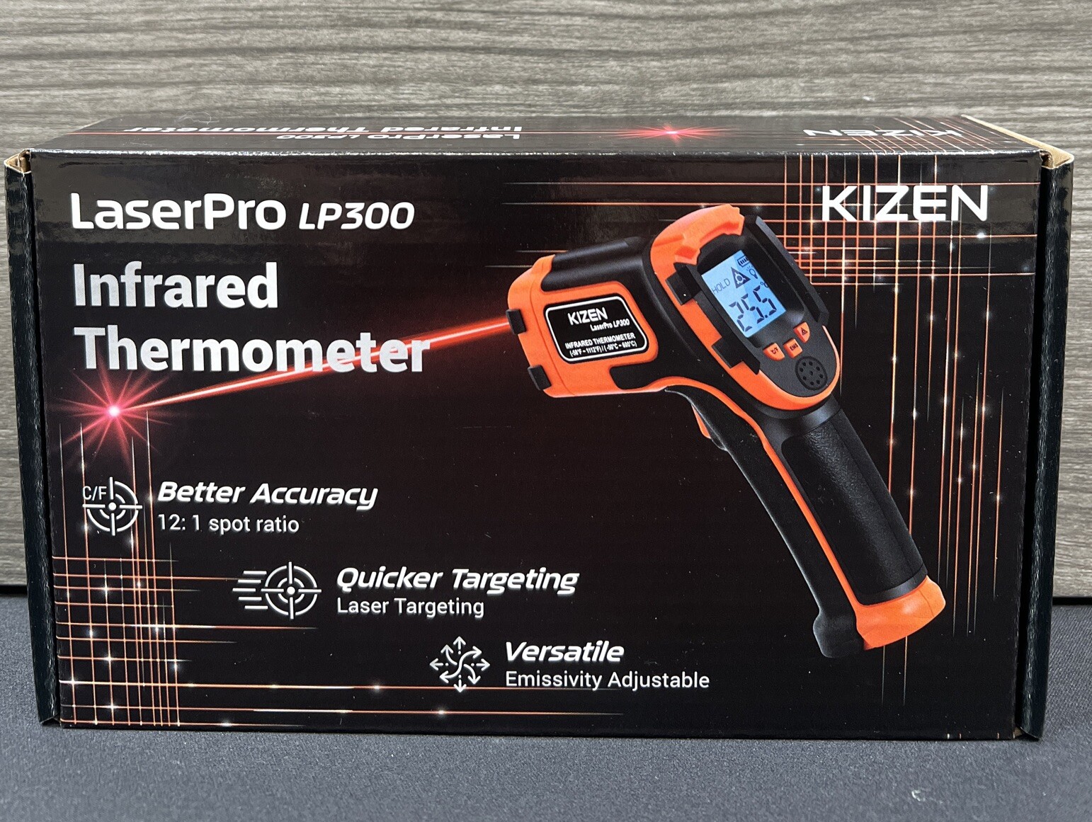 KIZEN Infrared Thermometer LaserPro LP300 Handheld Temperature Gun Orange