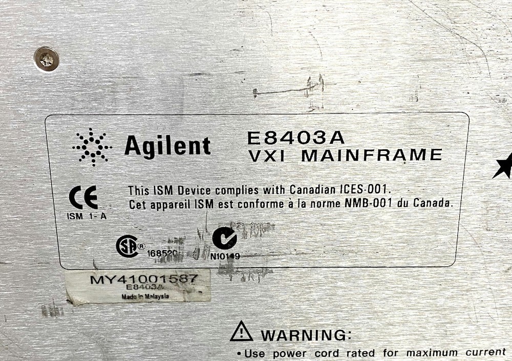 HP/Agilent E3238S / E8403A VXI Mainframe w E9821A / E8491B / E9051A / E1439D