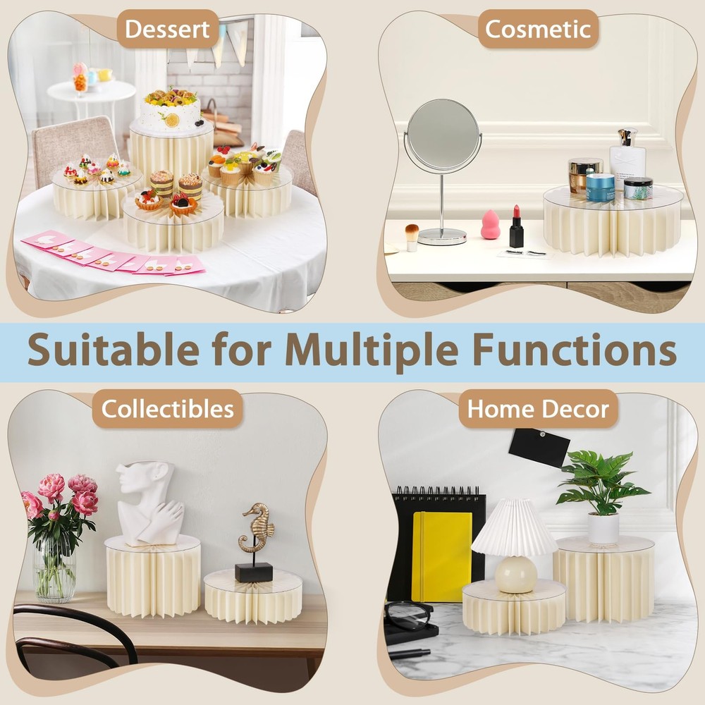 6 Pcs Buffet Risers, Food Risers for Buffet Table, White Food Display Risers ...