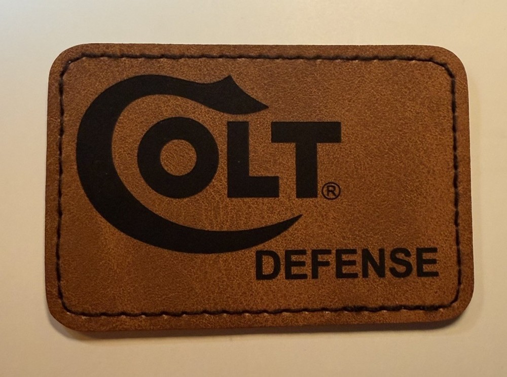 Colt Defence Iron on Leather Patch 3” X 2” Custom