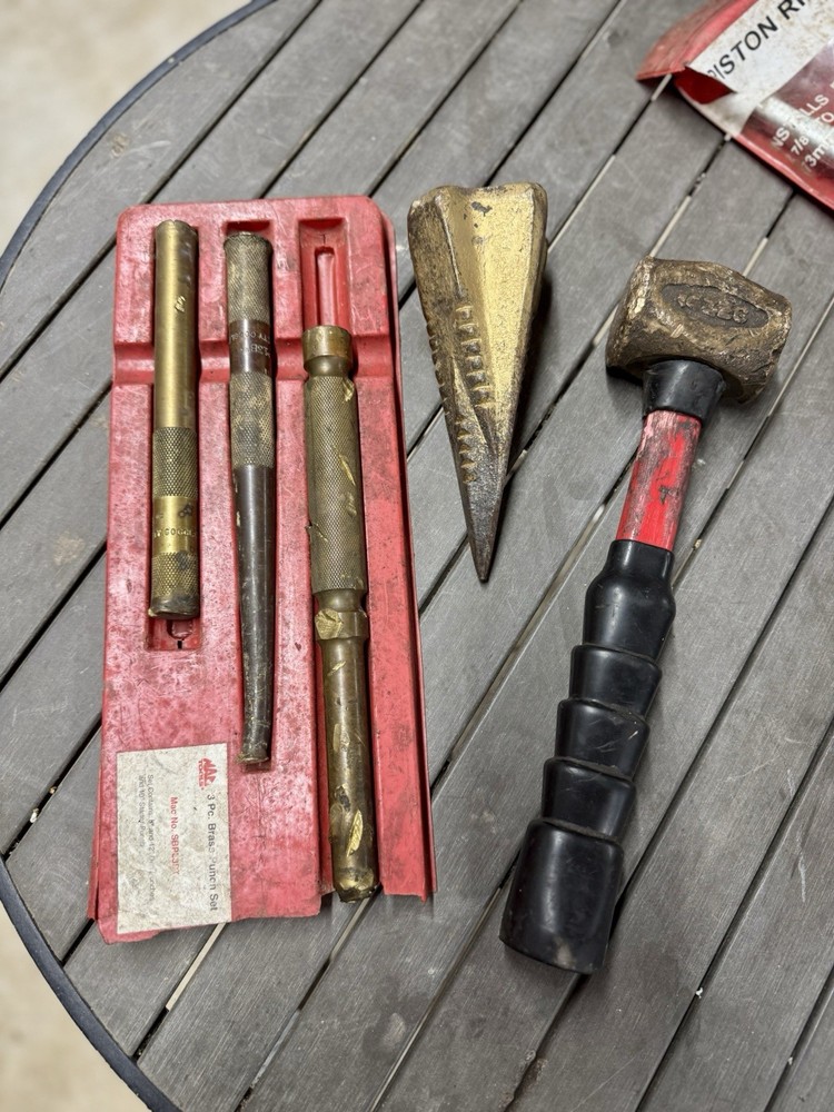 Mac Tools 3pc Brass Punch Set Brass Hammer proto snap on socket set Random