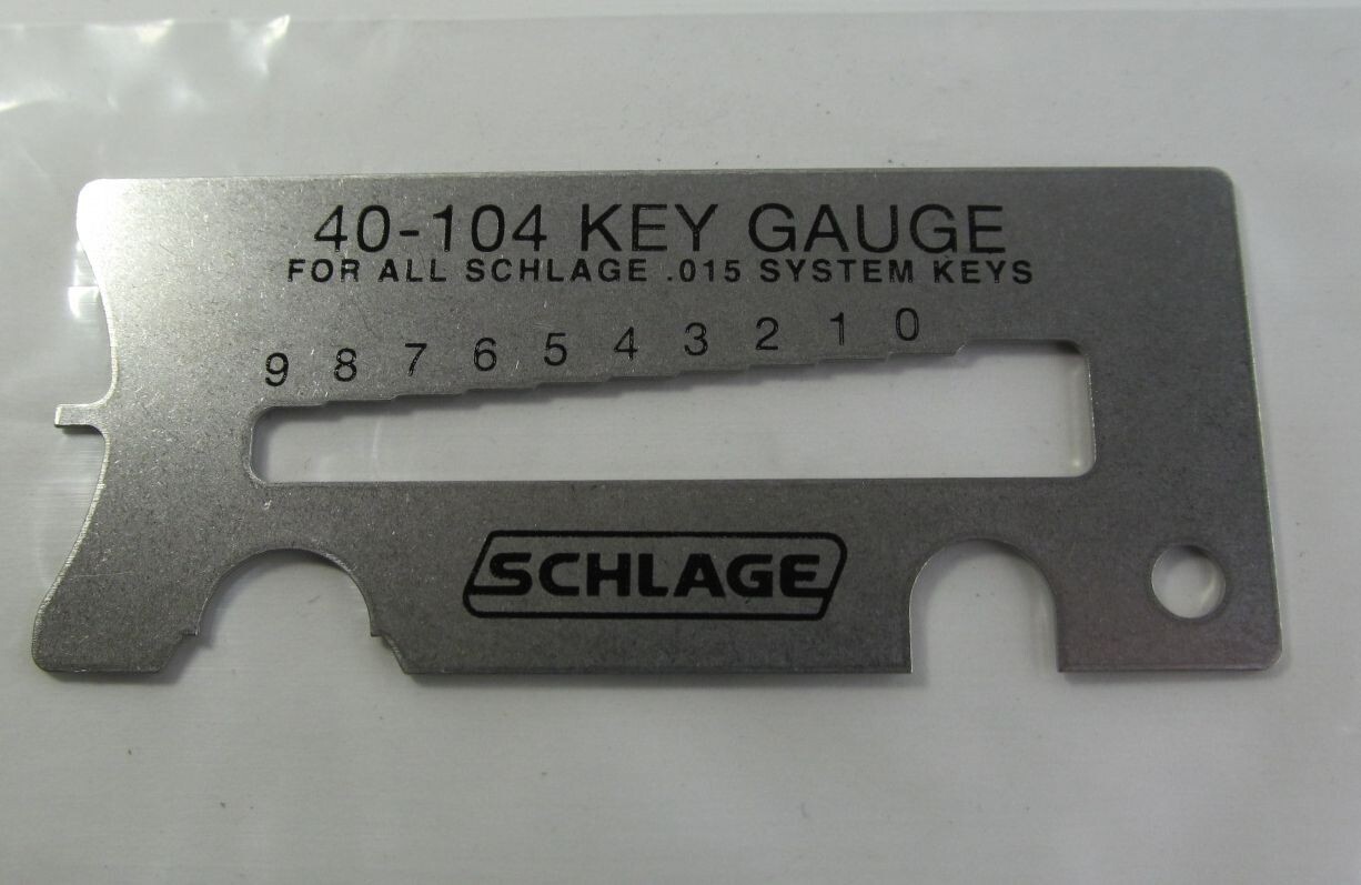 American Ring & Tool Co. Schlage 40-104 Key Gauge For All .015 System Keys