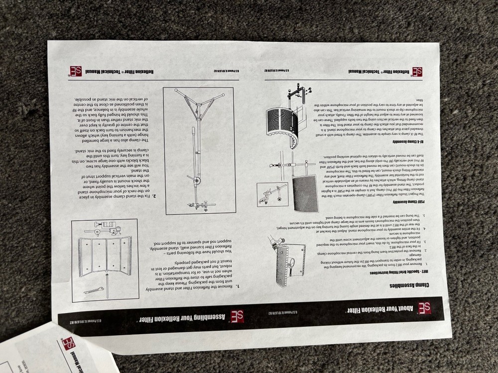 sE Electronics Reflexion Filter PRO Microphone Shield Foam Metal for Booth