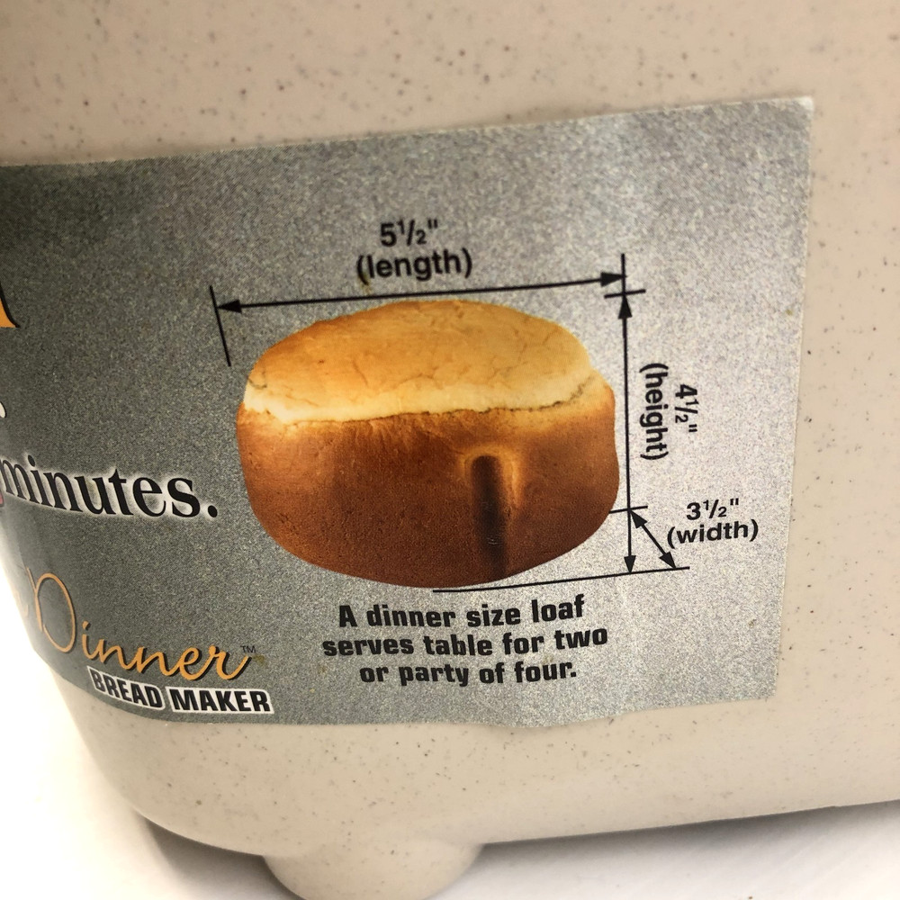 WEST BEND JUST FOR DINNER AUTOMATIC BREAD MAKER MACHINE MODEL 41077 EUC Clean