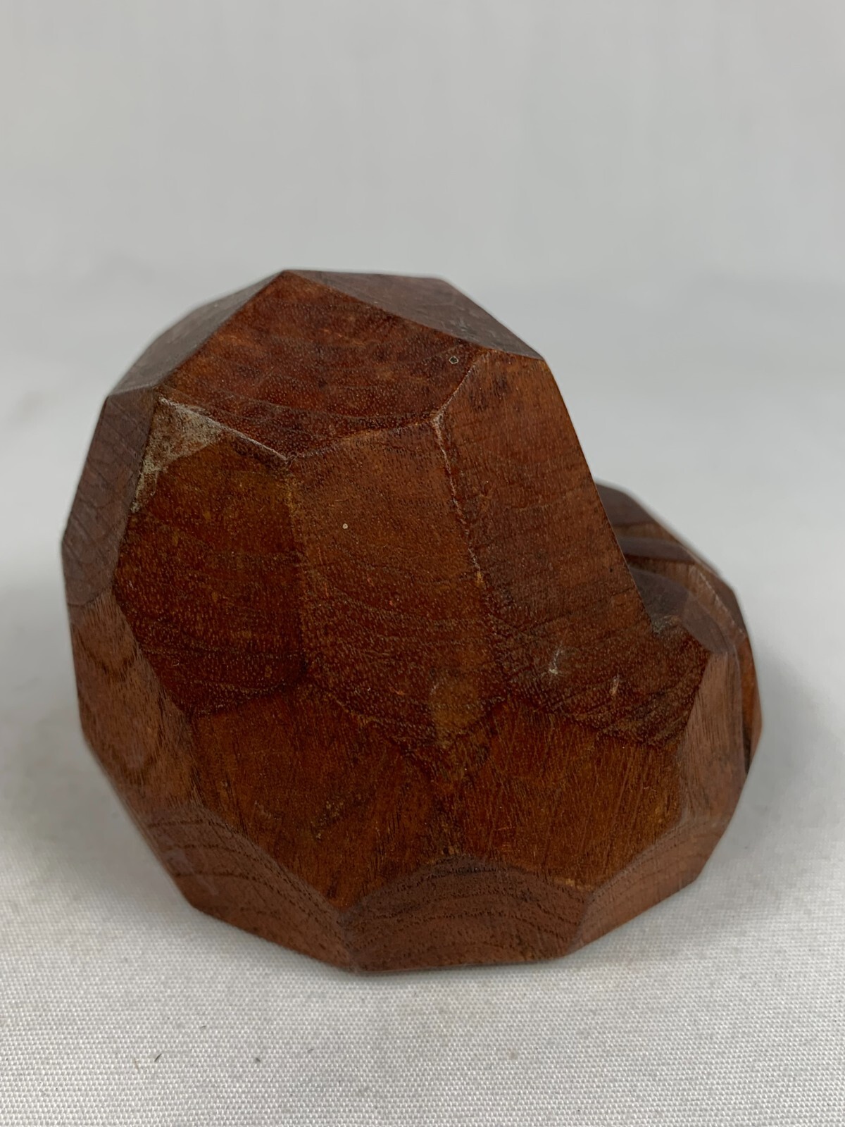 Daruma Wood Carving Boxwood Vintage Japan Artist Signed