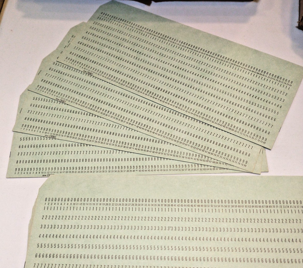 25 IBM 5081 Punch Cards Solid Green Blank Vintage Computer MainFrame Data Cards