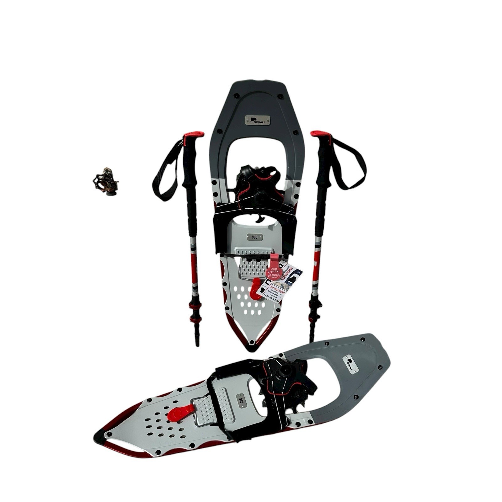 Denali Sawtooth Spin Snowshoes 9x30 | Winter Hiking Set w/ Poles & Bag 250 lb
