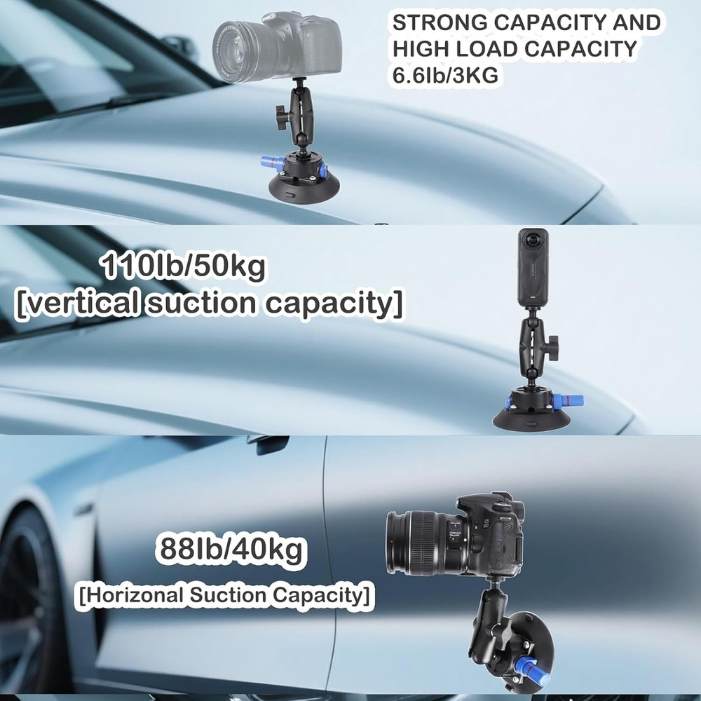 Camera Air Pump Vacuum Suction Cup Handlebar Mount Kit Compatible with Insta360