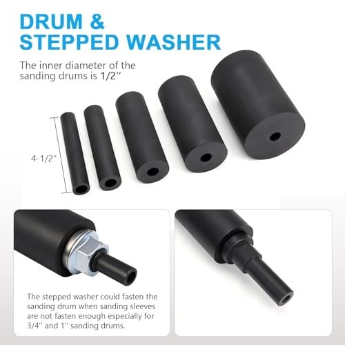 4-1/2" Sanding Spindle Kit for Drill Press - Drum Sander Accessory Set