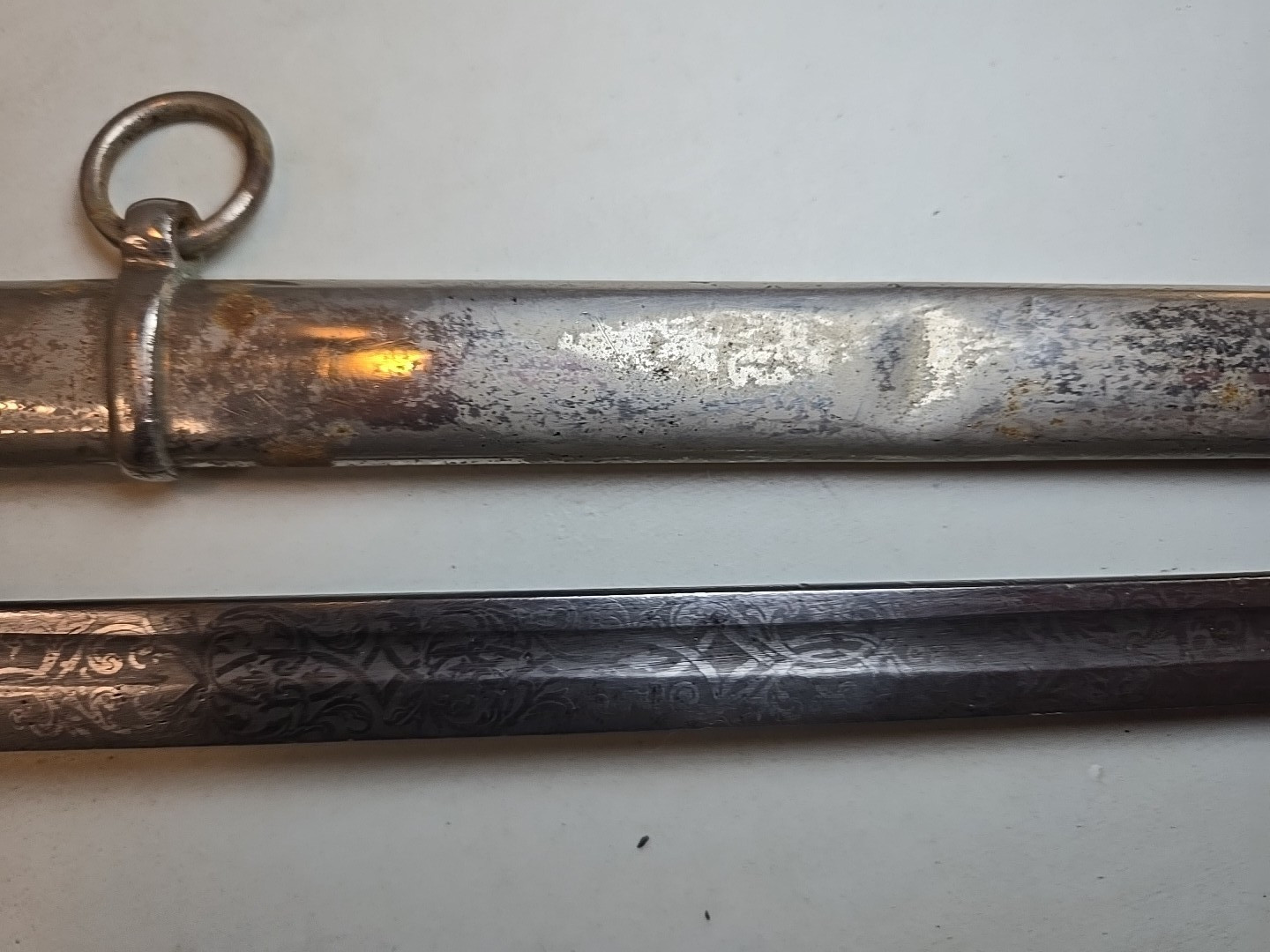 WWI M1889 German Wurttemberg Kinder Sabel Sword w/Scabbard - Etched - Kirschbaum