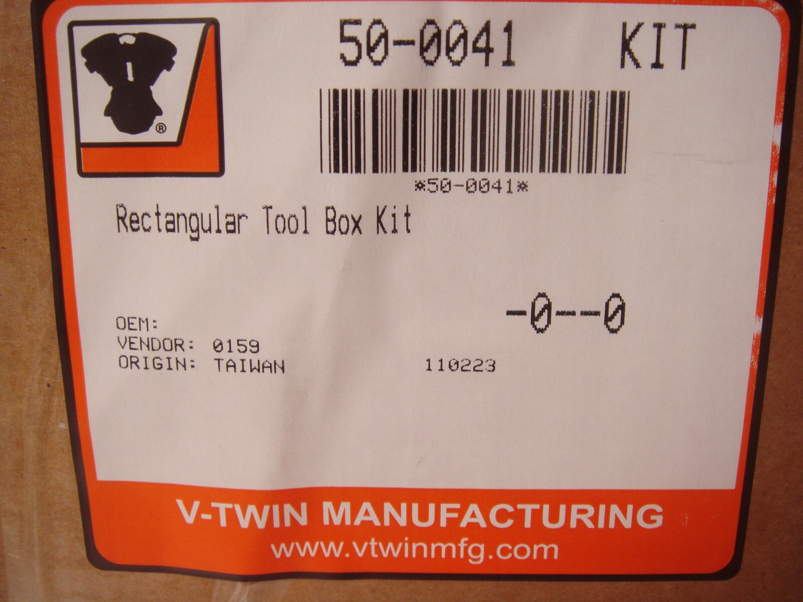 Harley Tool Box Knucklehead EL FL Black UL Mount Kit 1936-1947 V-Twin 50-0041 X3