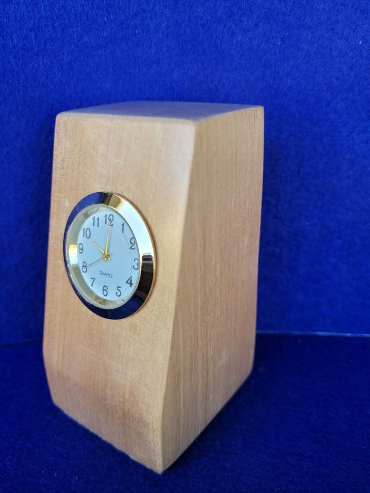 Handcrafted Big Leaf Maple Wood Desk Clock, 4 Styles